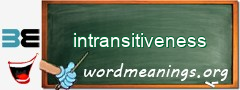 WordMeaning blackboard for intransitiveness